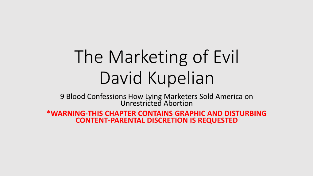 The Marketing of Evil David Kupelian