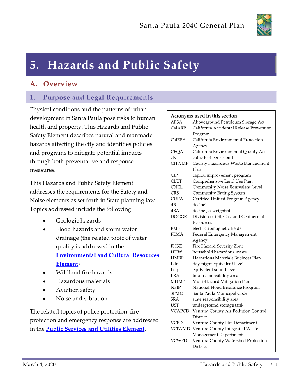 5. Hazards and Public Safety