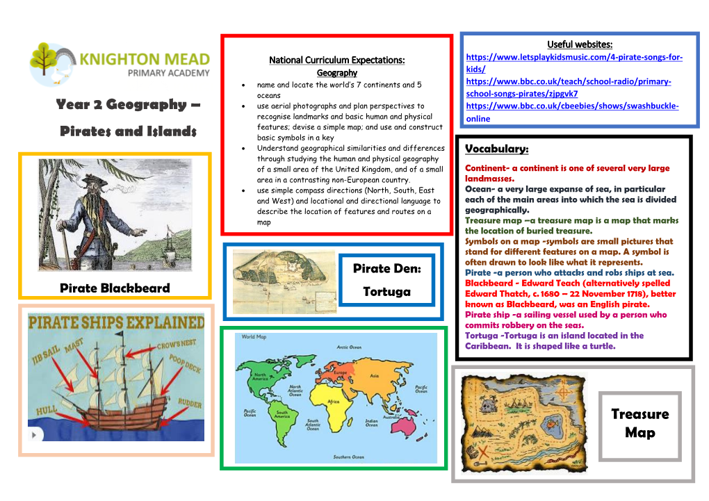 Year 2 Geography – Pirates and Islands Treasure