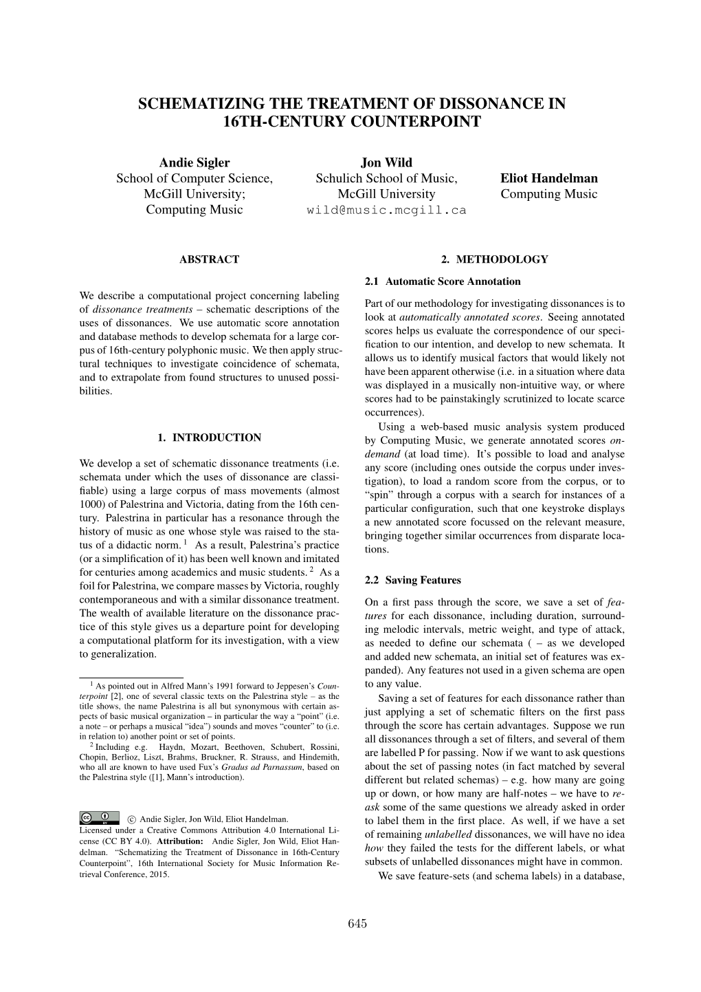 Schematizing the Treatment of Dissonance in 16Th-Century Counterpoint