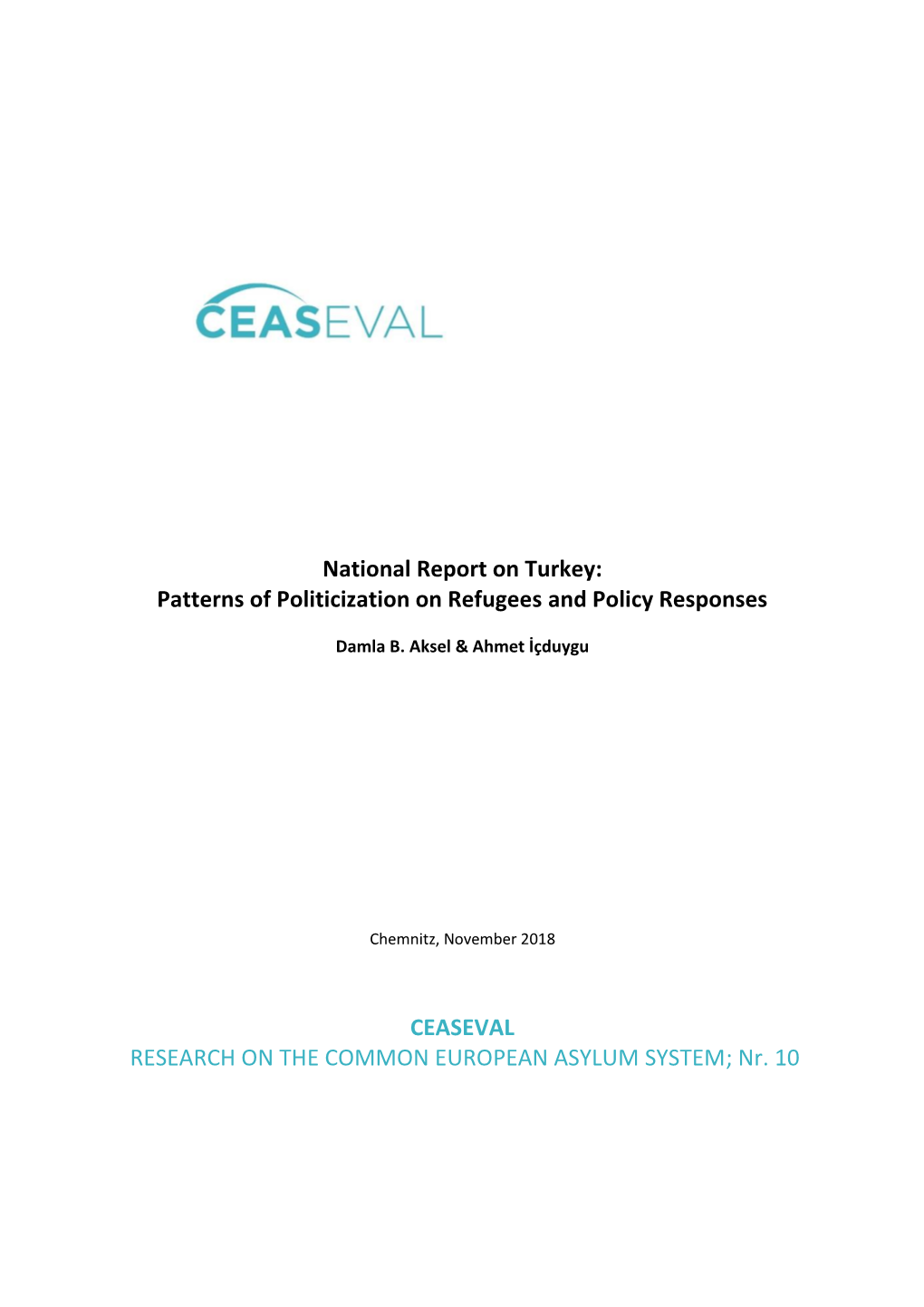 Turkey: Patterns of Politicization on Refugees and Policy Responses