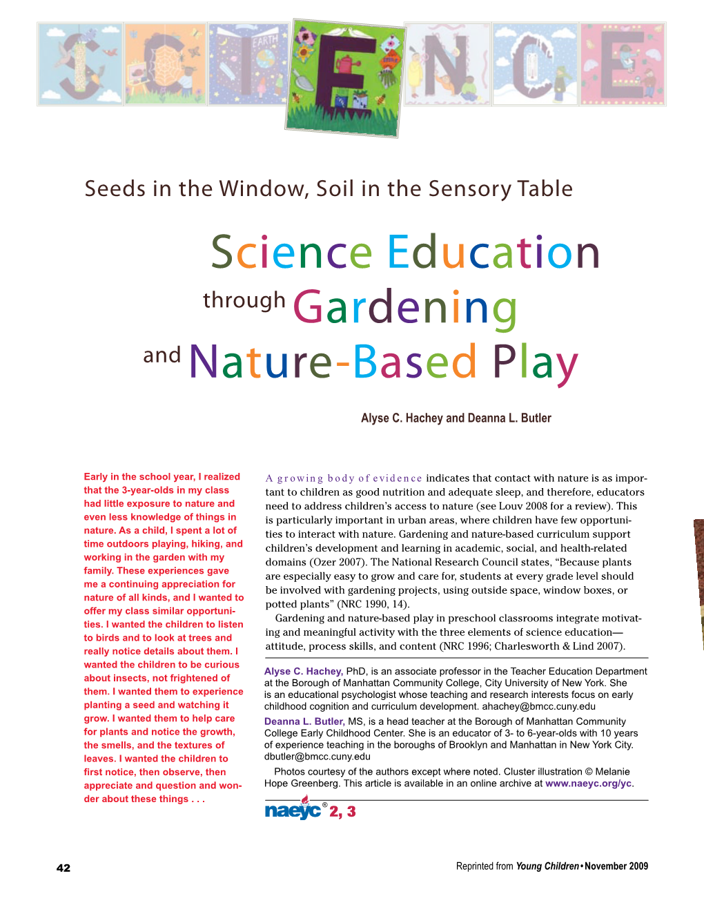 Science Education Through Gardening and Nature-Based Play