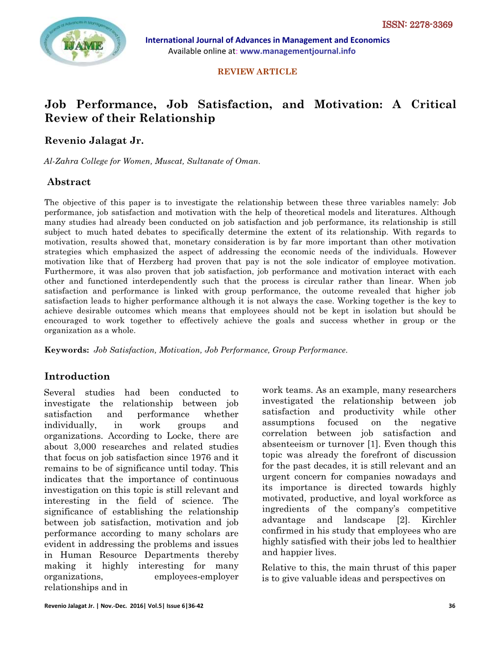 Job Performance, Job Satisfaction, and Motivation: a Critical Review of Their Relationship