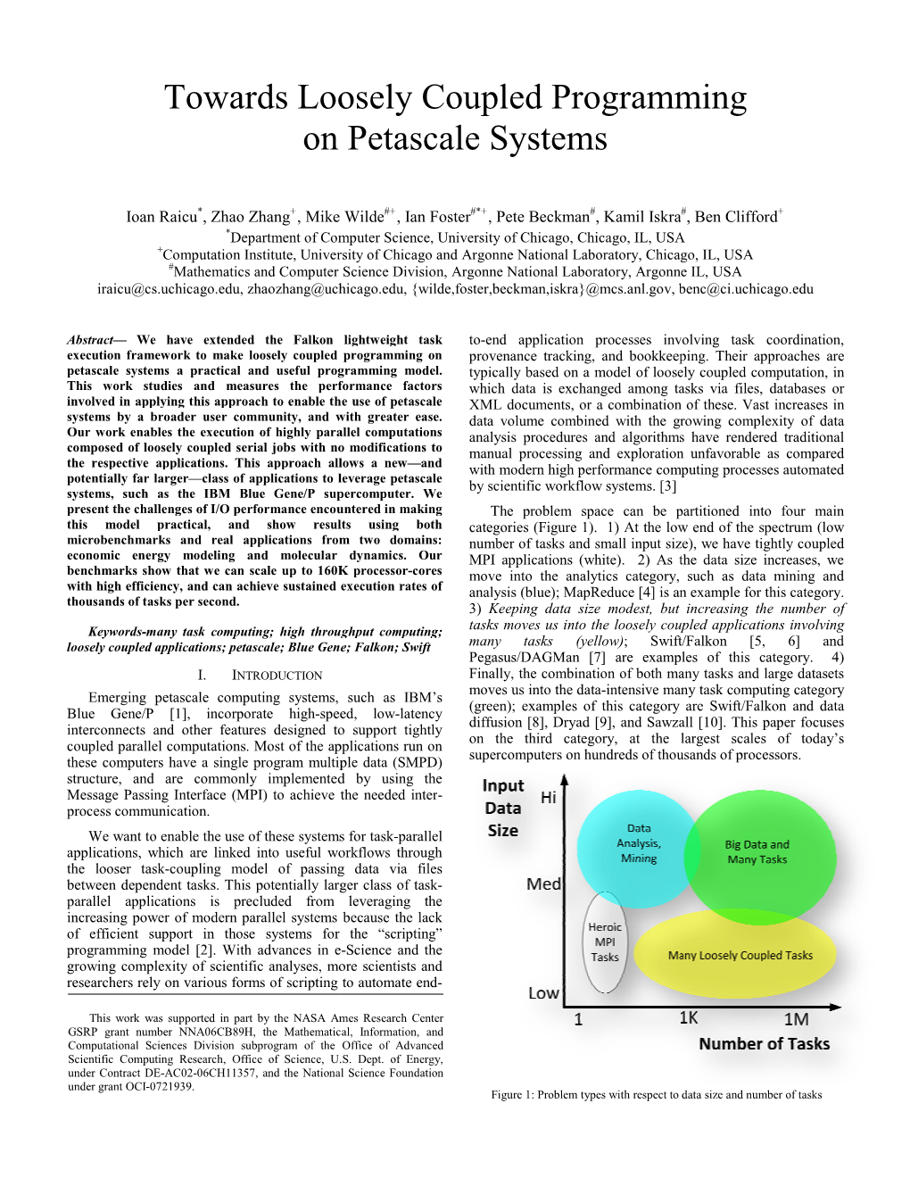 Towards Loo on Osely Coupled Programm Petascale Systems Ming