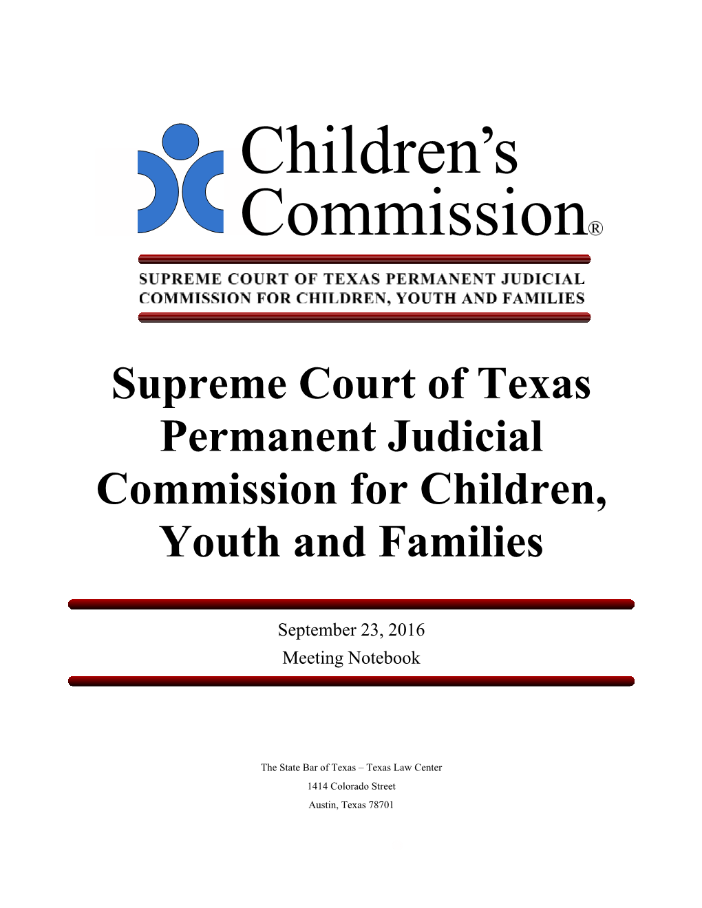 Supreme Court of Texas Permanent Judicial Commission for Children, Youth and Families