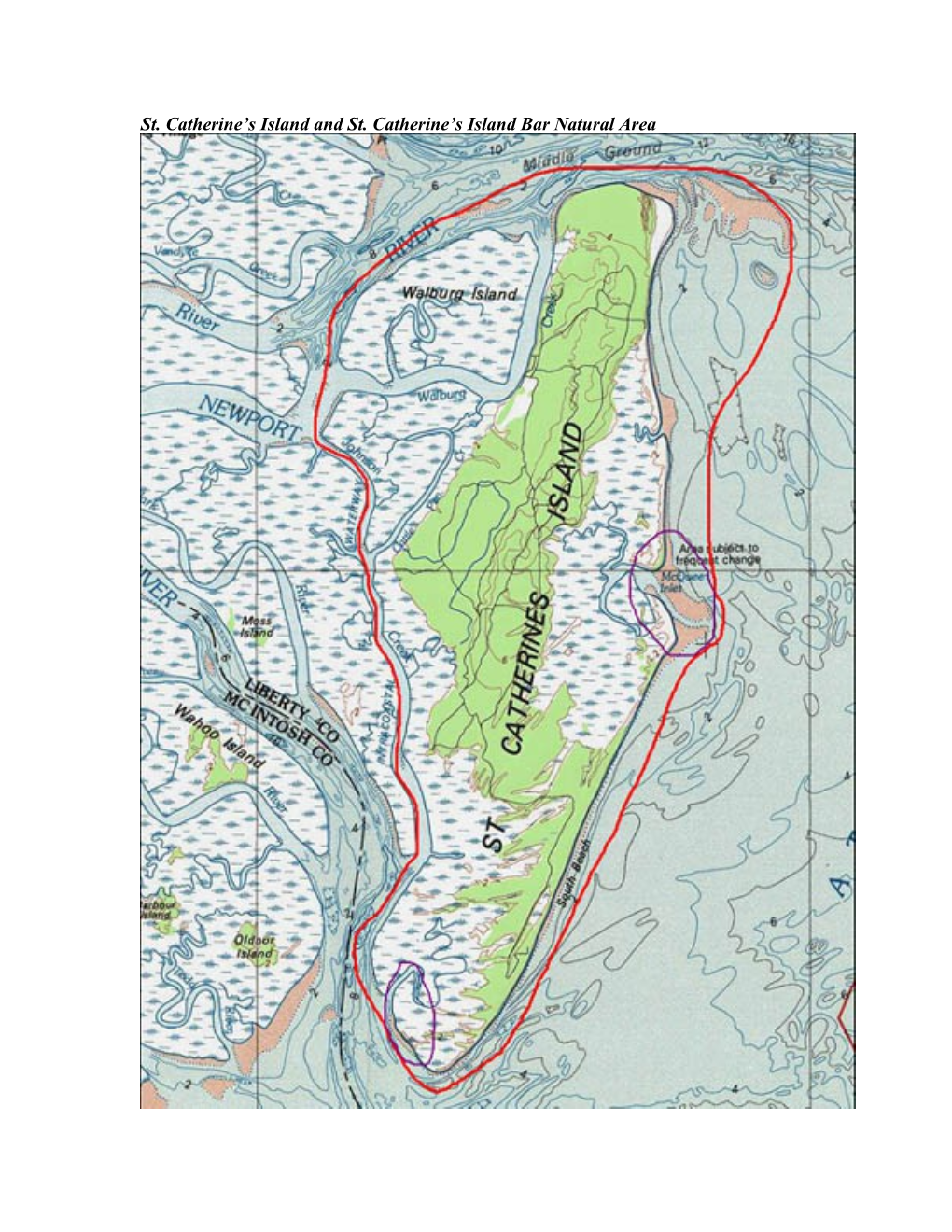 St. Catherine S Island and St. Catherine S Island Bar Natural Area