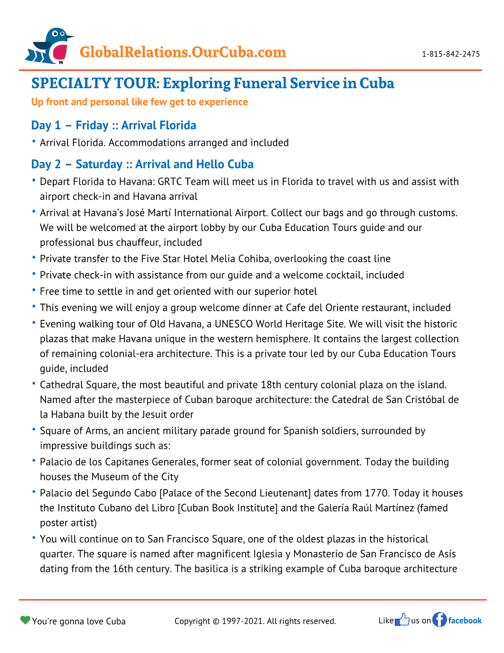 Globalrelations.Ourcuba.Com SPECIALTY TOUR: Exploring Funeral Service in Cuba