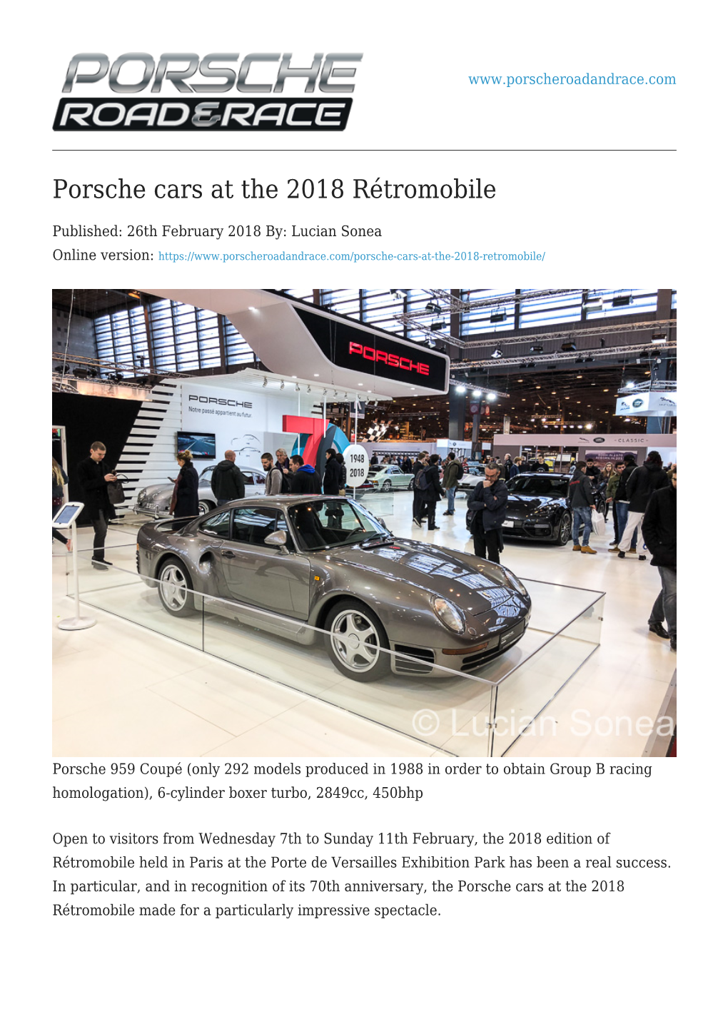 Porsche Cars at the 2018 Rétromobile