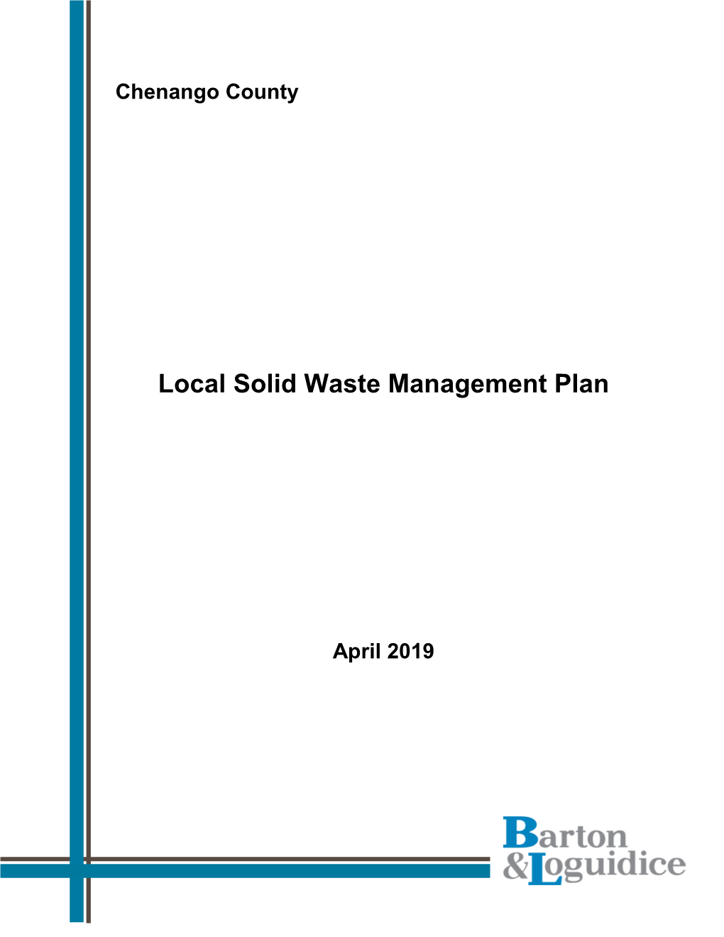 Chenango County Local Solid Waste Management Plan