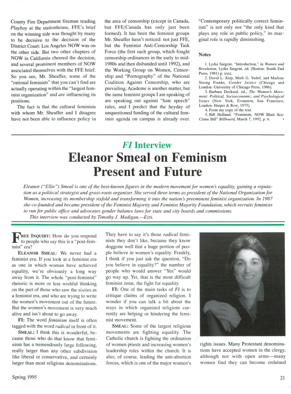 Eleanor Smeal on Feminism Present and Future