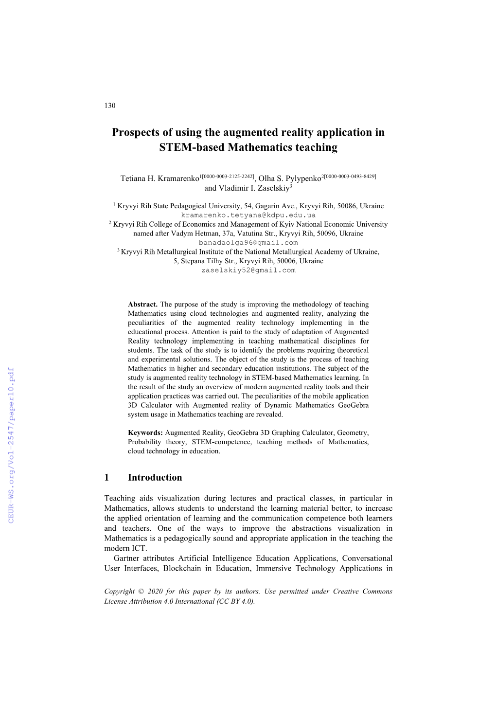 Prospects of Using the Augmented Reality Application in STEM-Based Mathematics Teaching