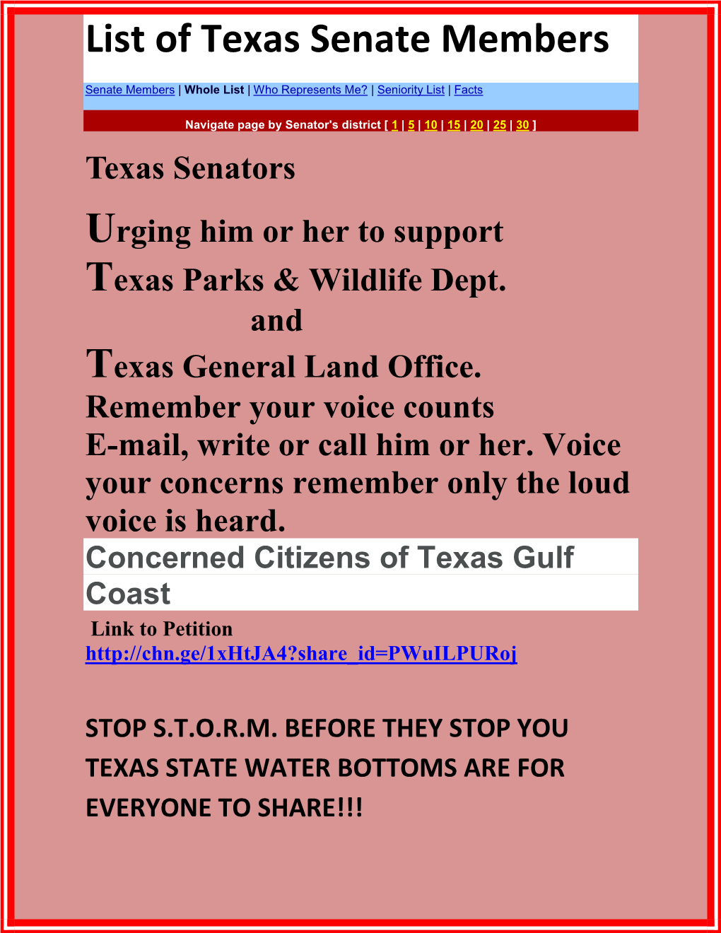 List of Texas Senate Members