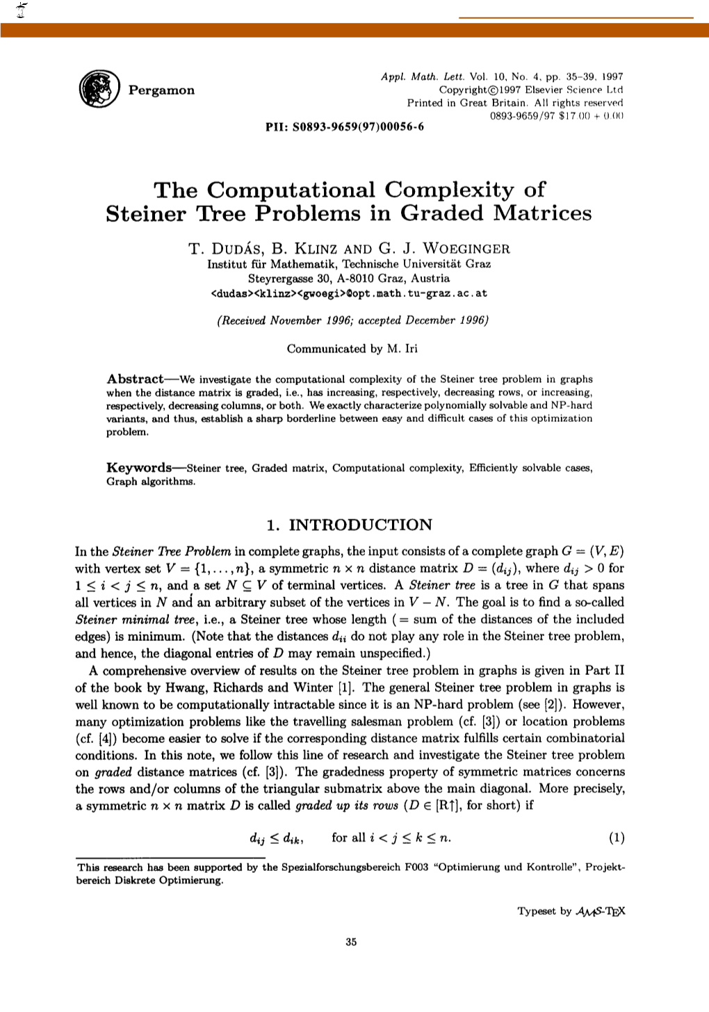 The Computational Complexity of Steiner Tree Problems in Graded Matrices
