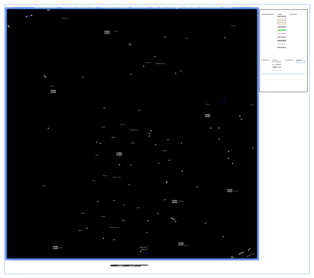 PUMA REFERENCE MAP: Middlesex County--Watertown Town City, Arlington, Belmont & Winchester Towns 71.080321W