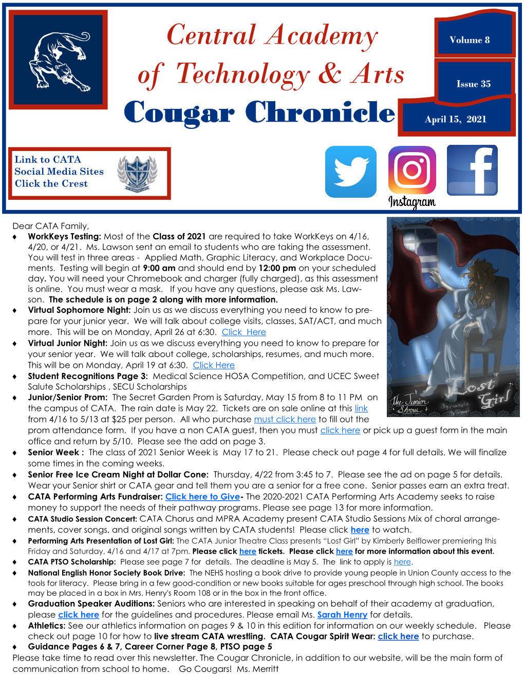 CATA Cougar Chronicle Volume 8, Issue 35