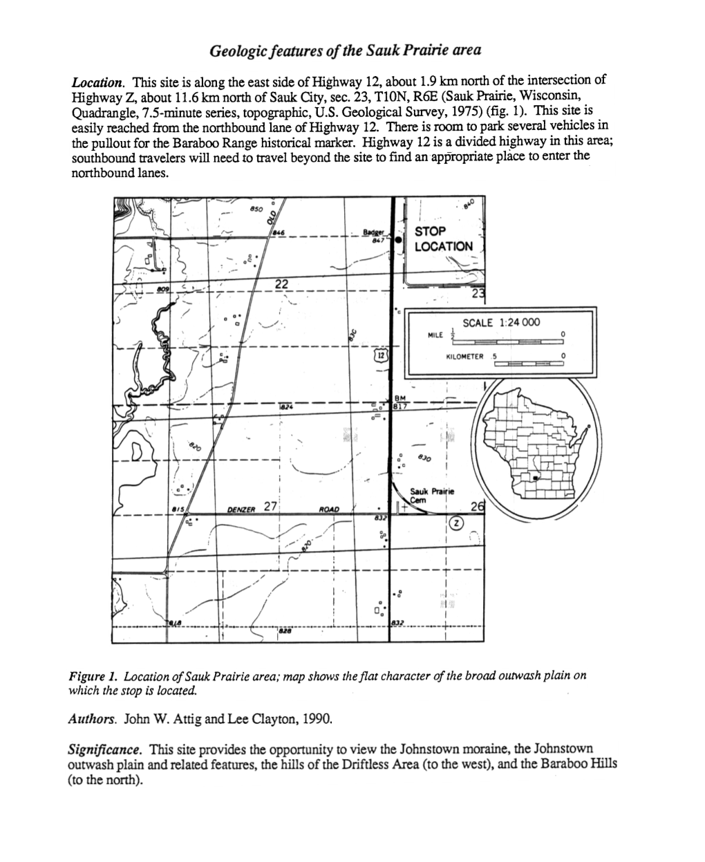 Geologic Features of the Sauk Prairie Area