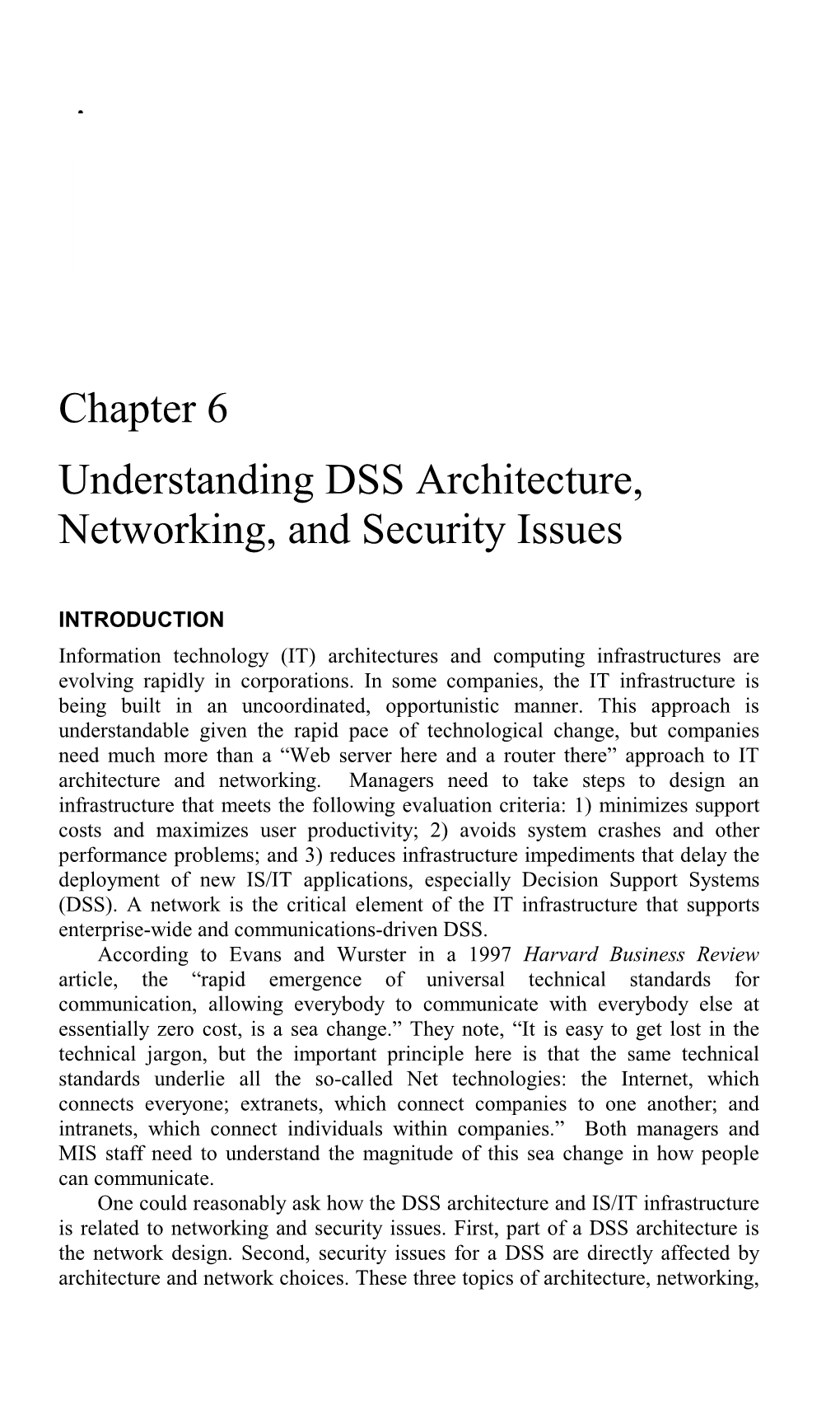 Chapter 6 Understanding DSS Architecture, Networking, And