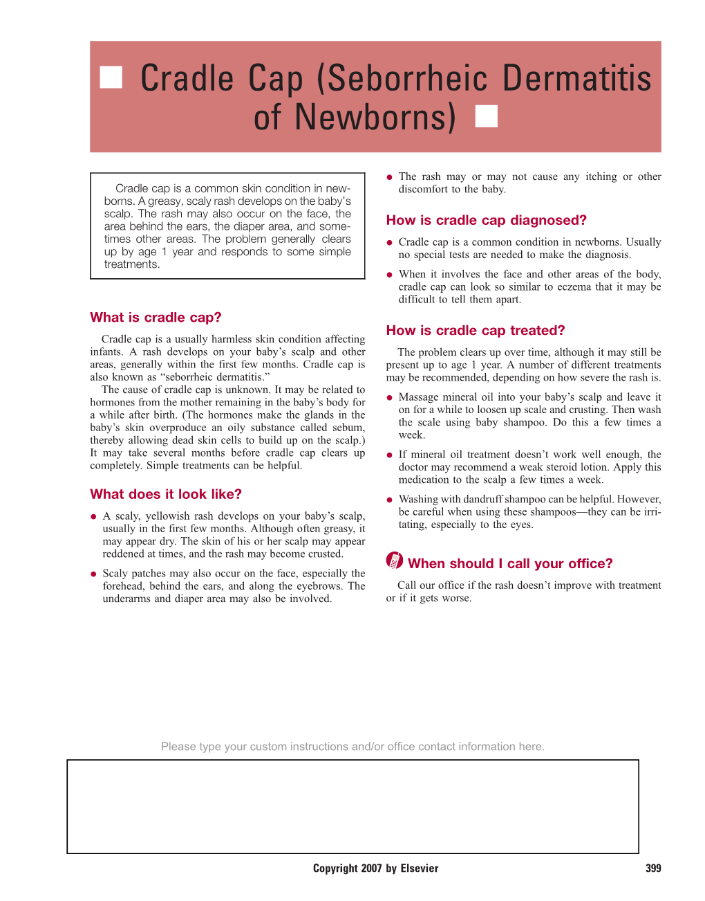 Cradle Cap (Seborrheic Dermatitis of Newborns) N