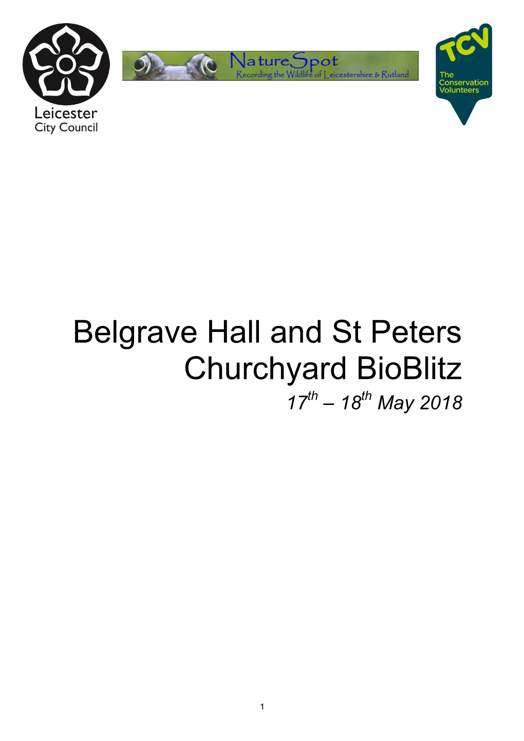 Belgrave Hall and St Peters Churchyard Bioblitz 17Th – 18Th May 2018