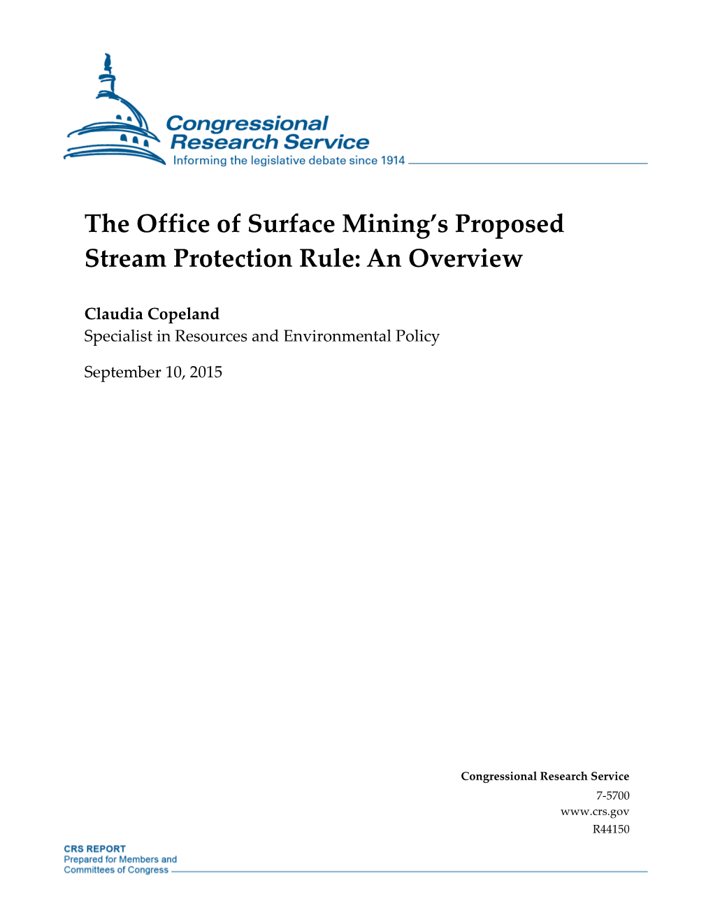 The Office of Surface Mining's Proposed Stream Protection Rule: An
