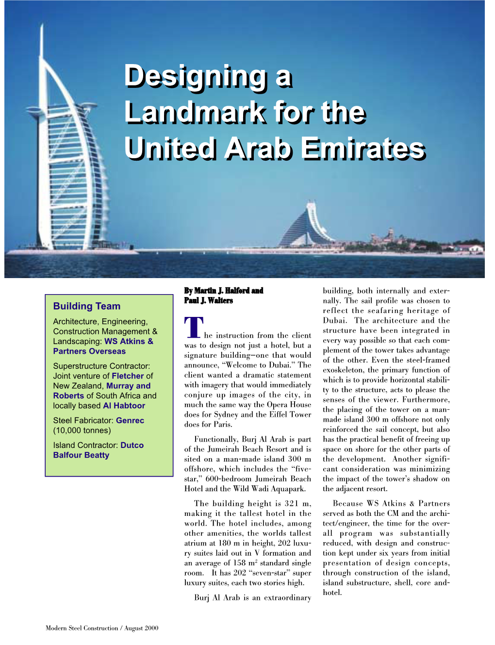 Designing a Landmark for the United Arab Emirates