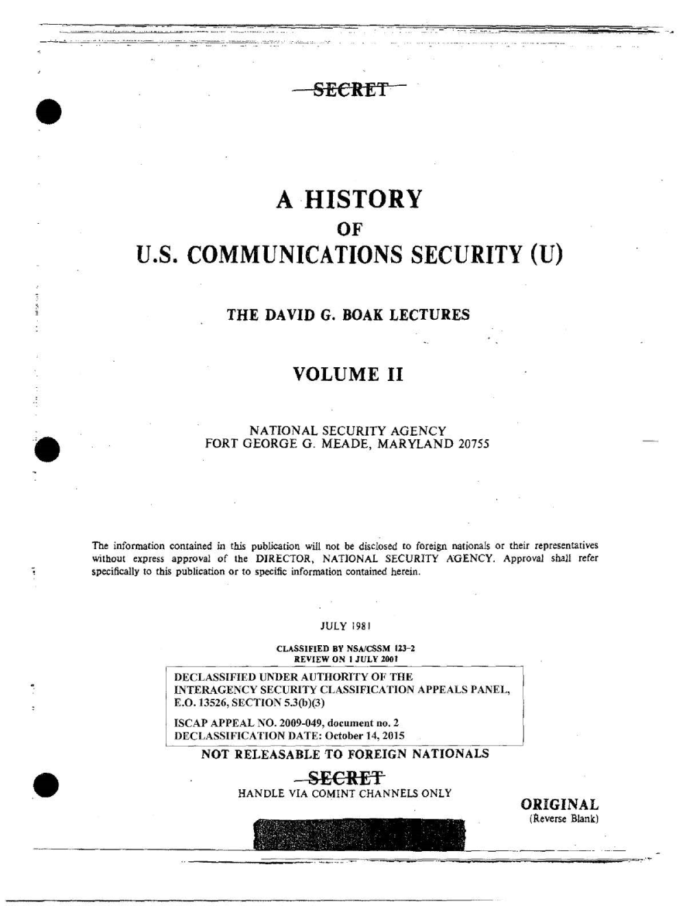 A History of U.S. Communications Security