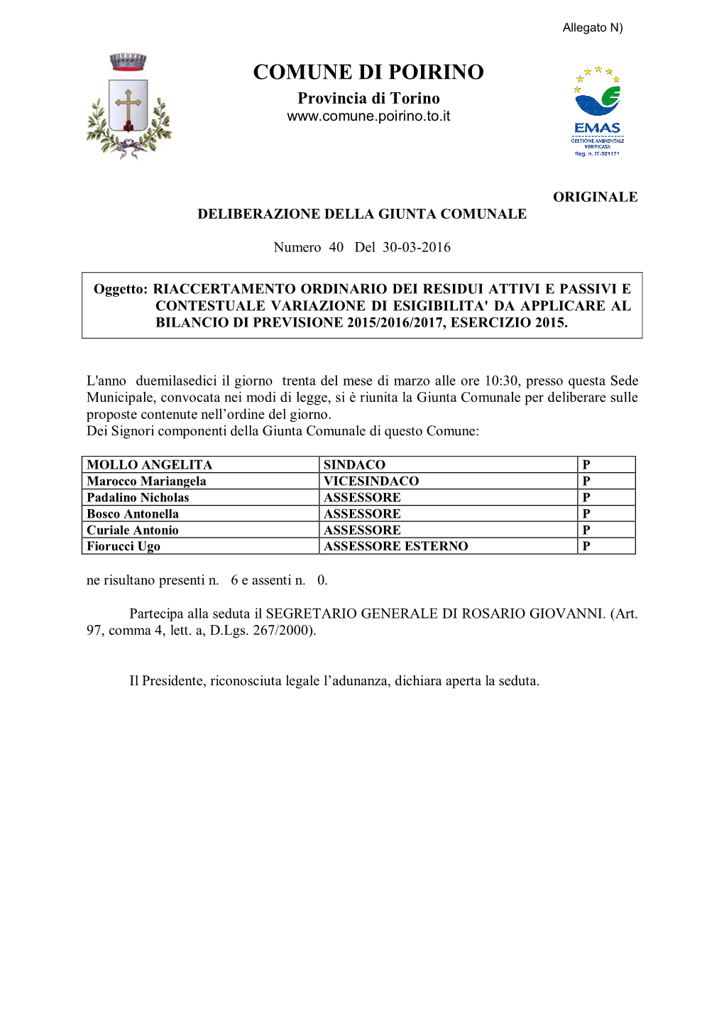 COMUNE DI POIRINO Provincia Di Torino