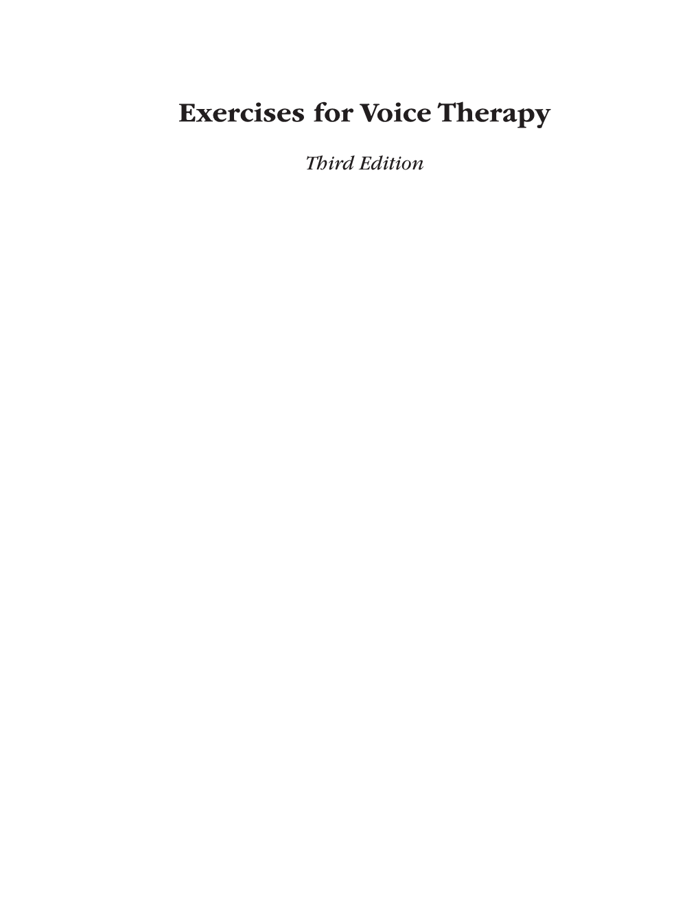 Exercises for Voice Therapy