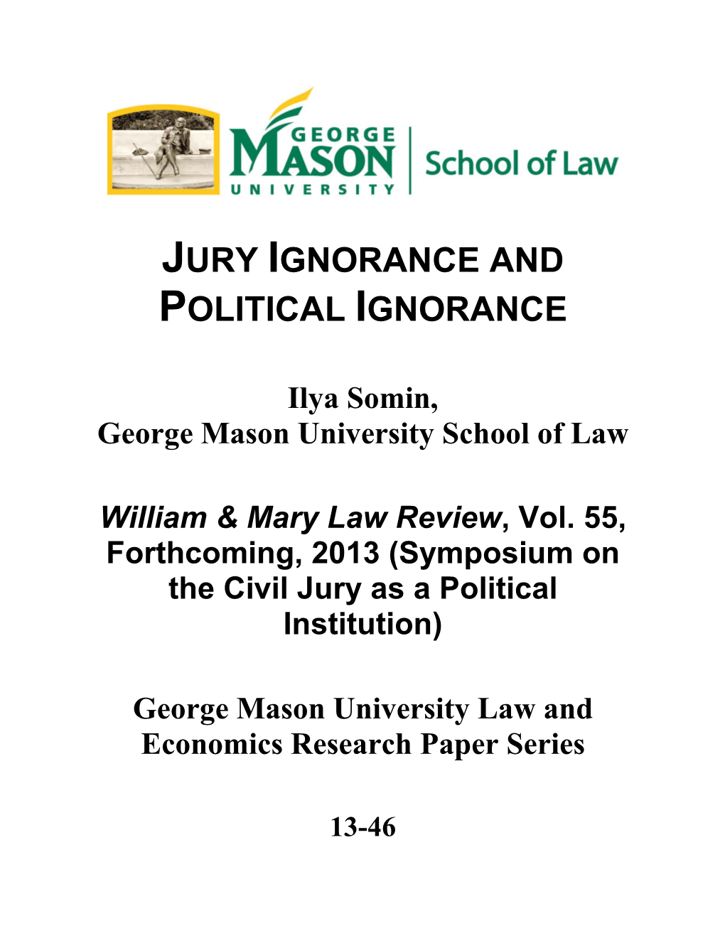 Ilya Somin, George Mason University School of Law