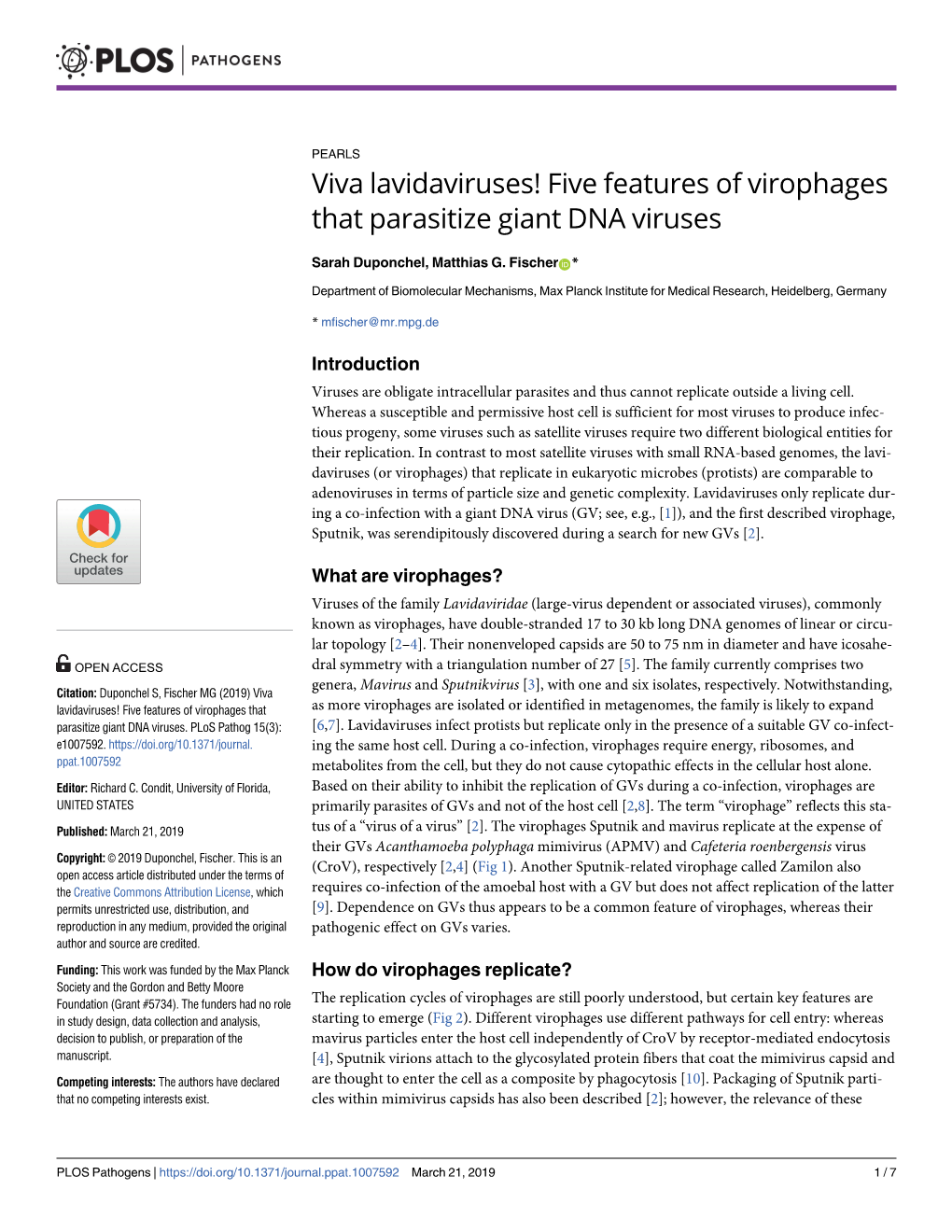 Five Features of Virophages That Parasitize Giant DNA Viruses