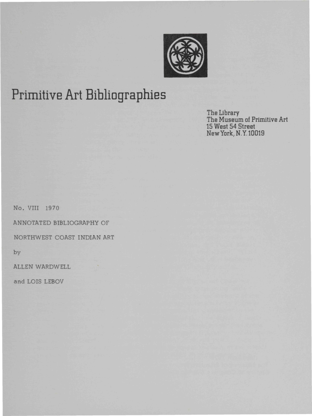 Primitive Art Bibliographies