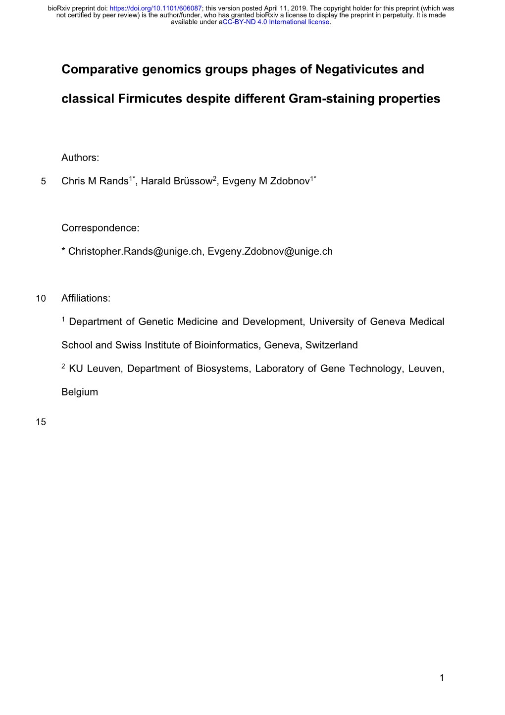 Comparative Genomics Groups Phages of Negativicutes And