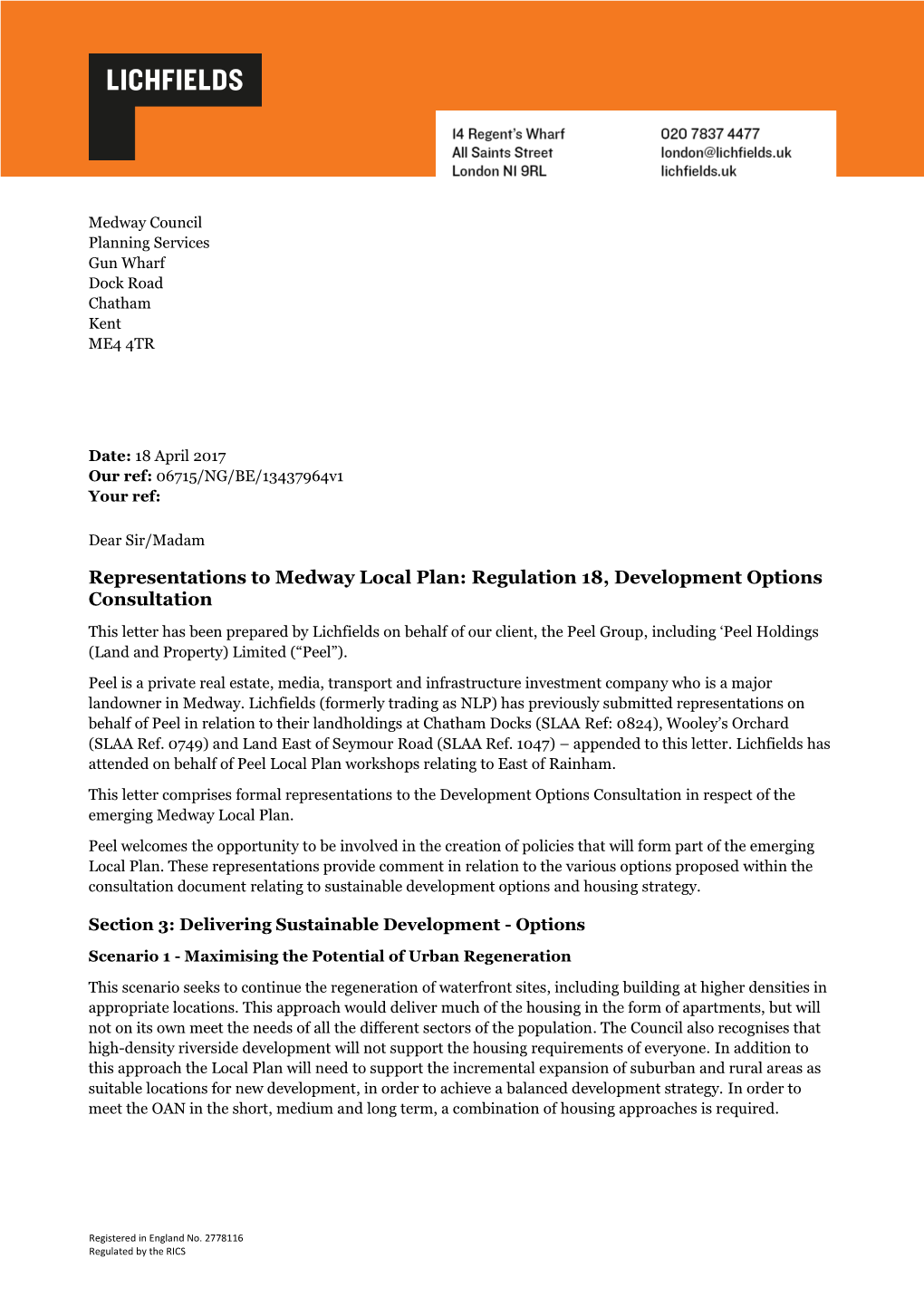 Representations to Medway Local Plan