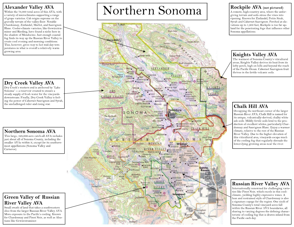 Northern Sonoma Giving Terrain and Soils Stress the Vines Into of Grape Varieties