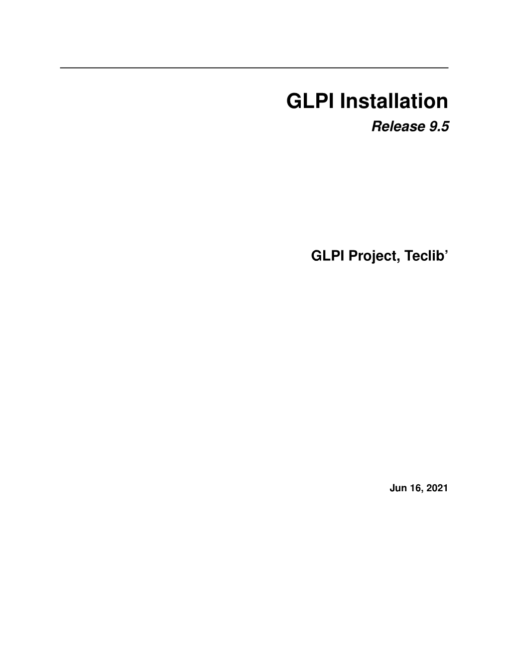 GLPI Installation Release 9.5