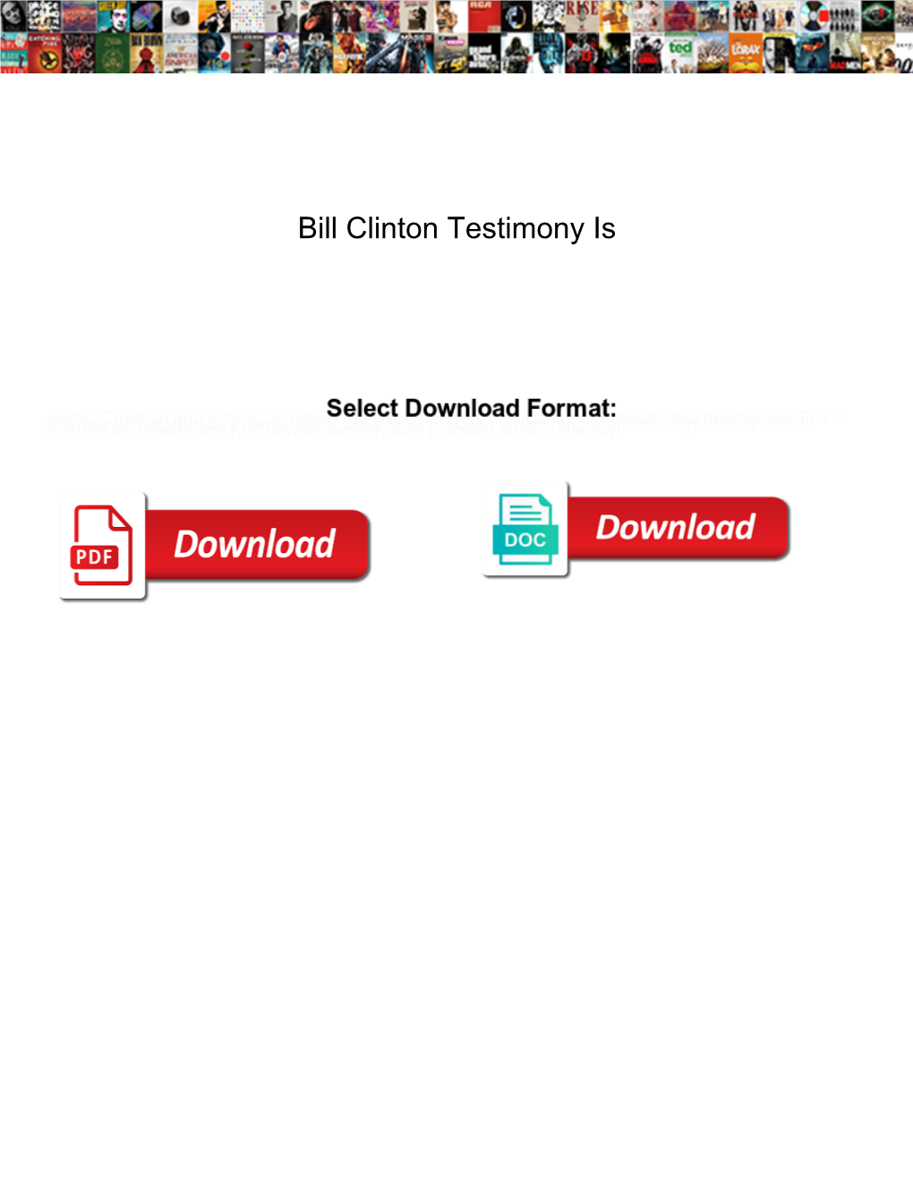 Bill Clinton Testimony Is