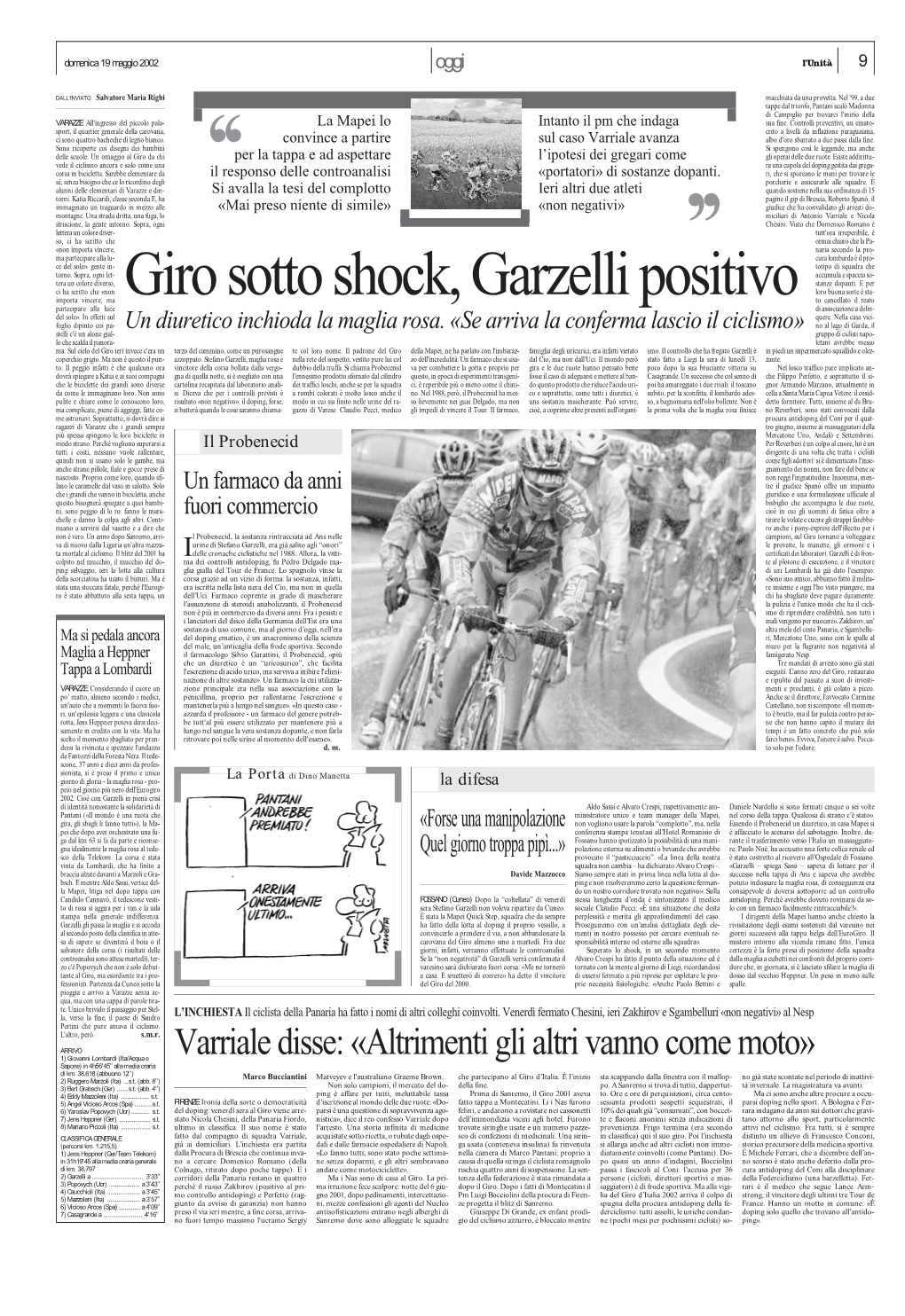 Varriale Disse: «Altrimenti Gli Altri Vanno Come Moto» Sapone) in 4H56'45’’ Alla Media Oraria Di Km