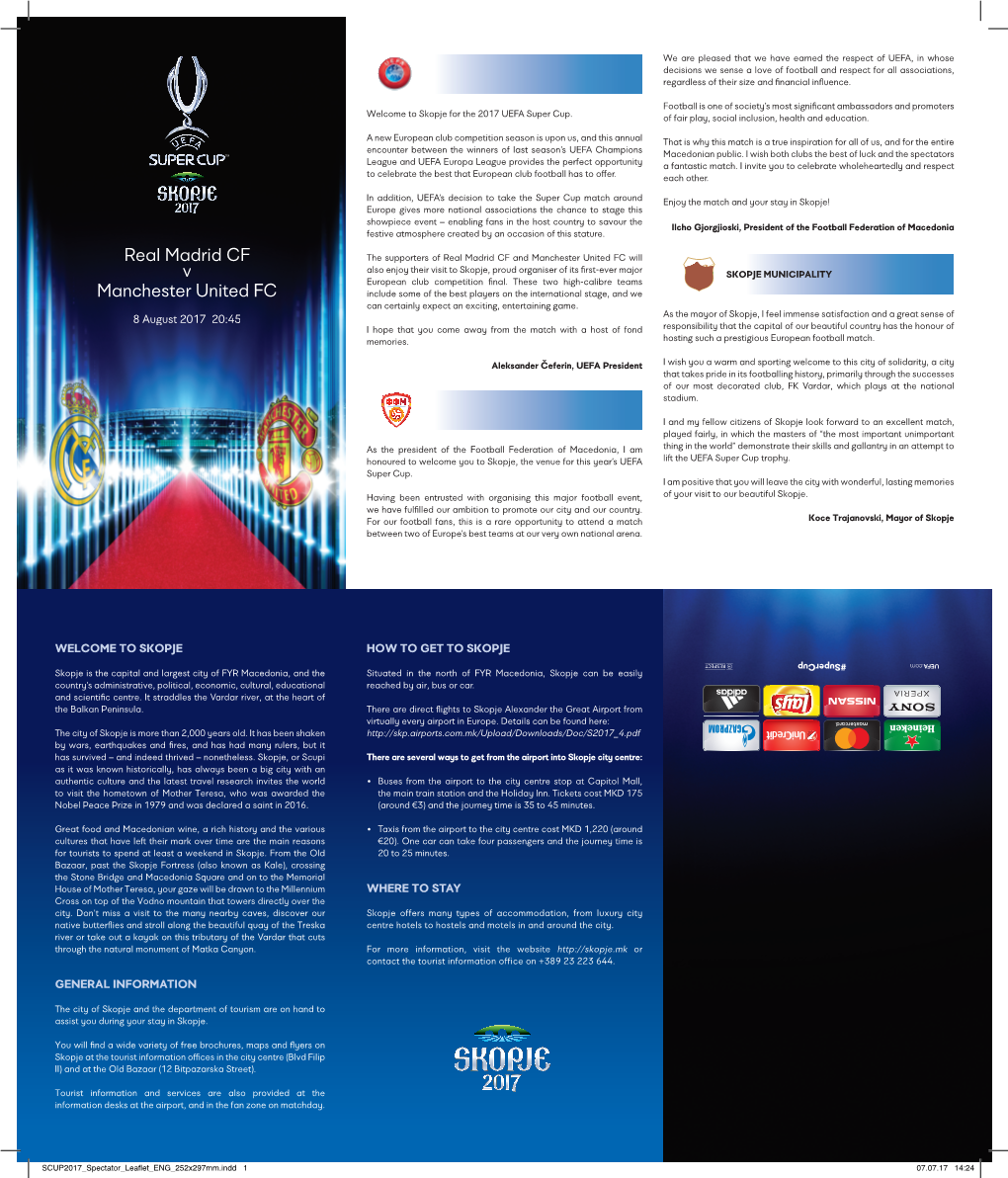 2017 Super Cup Supporters' Leaflet