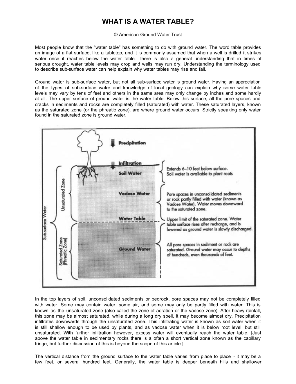 What Is a Water Table?