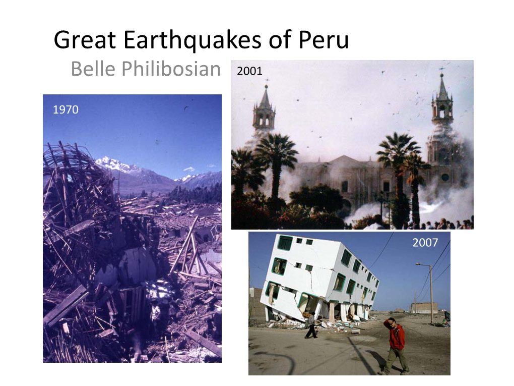 Subduction Zone Earthquakes of Peru