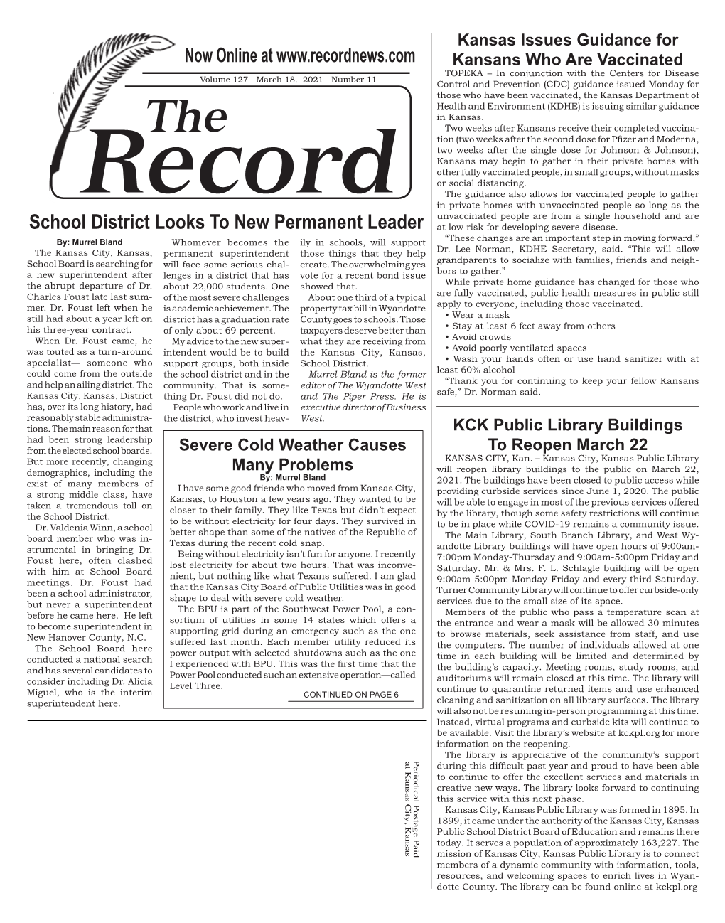 The Record – March 18, 2021