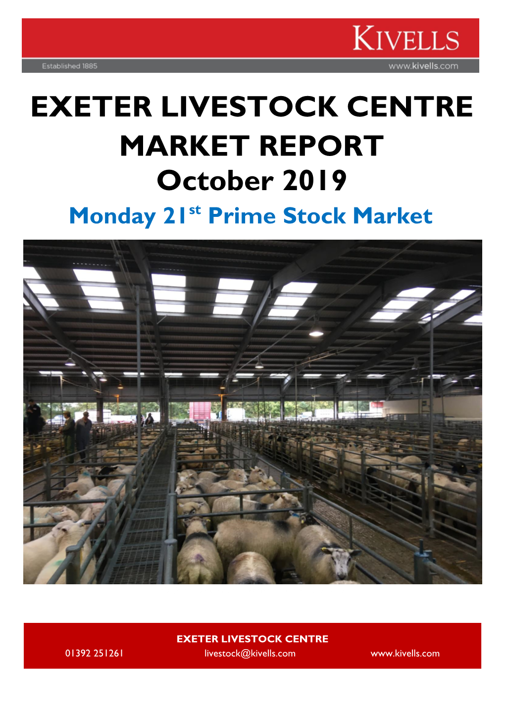 EXETER LIVESTOCK CENTRE MARKET REPORT October 2019