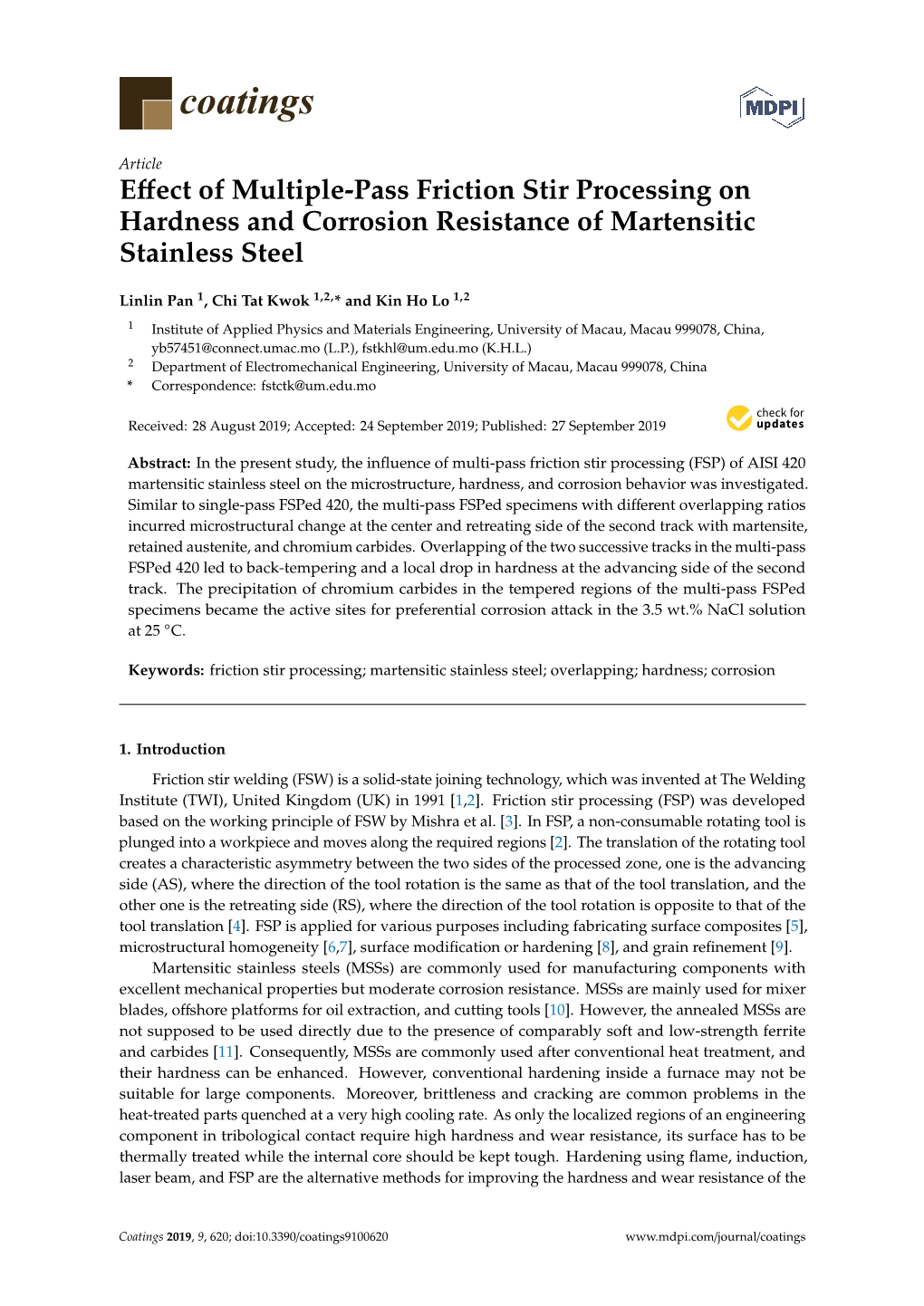 Effect of Multiple-Pass Friction Stir Processing on Hardness And