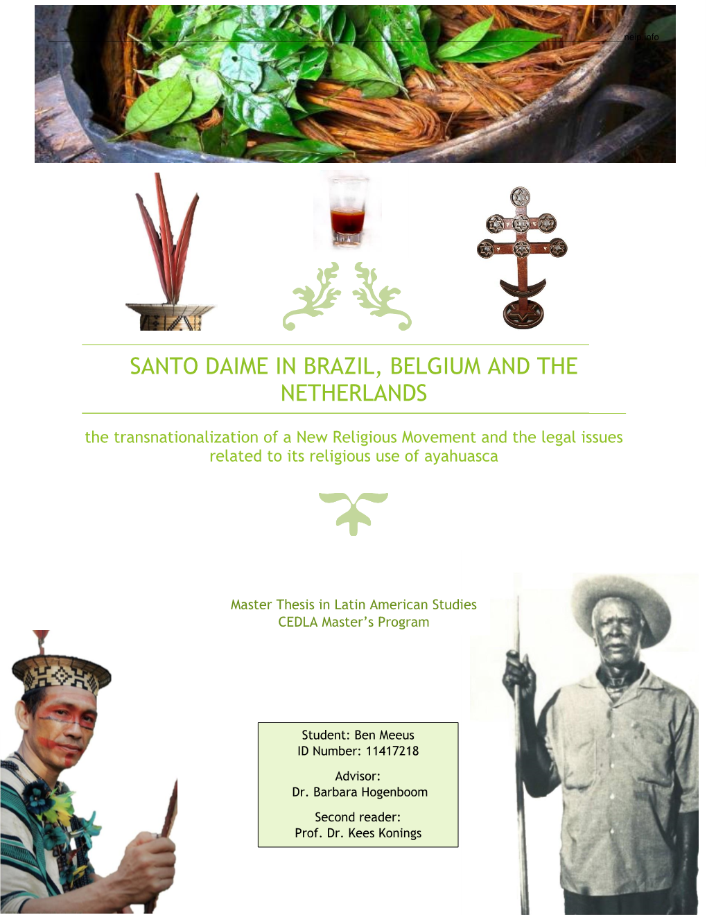 Santo Daime in Brazil, Belgium and the Netherlands