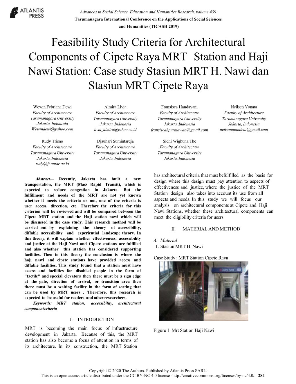 Case Study Stasiun MRT H