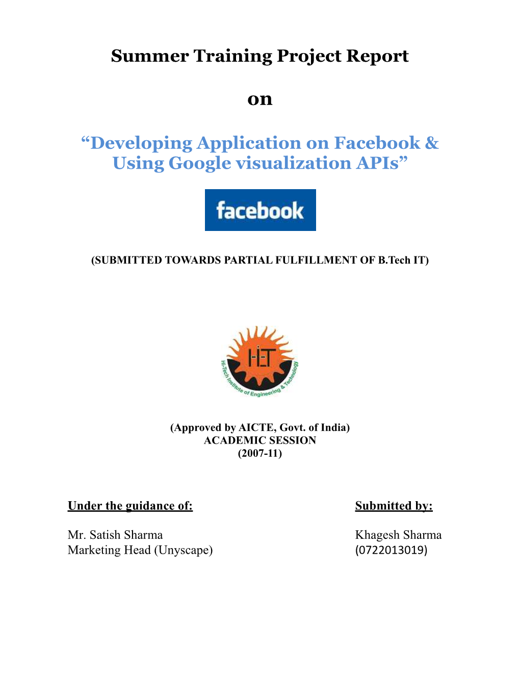 Developing Application on Facebook & Using Google