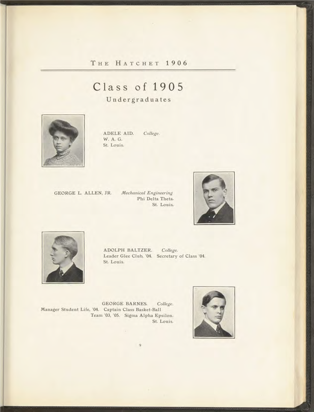 Class of 1905 Undergraduates