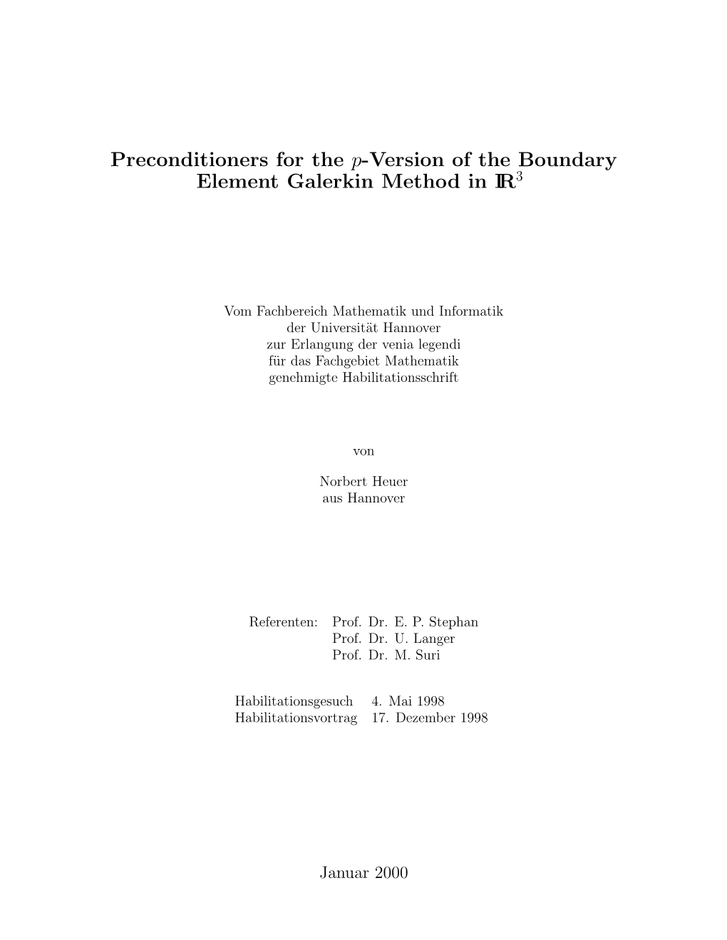 Preconditioners for the P-Version of the Boundary Element Galerkin Method in IR3