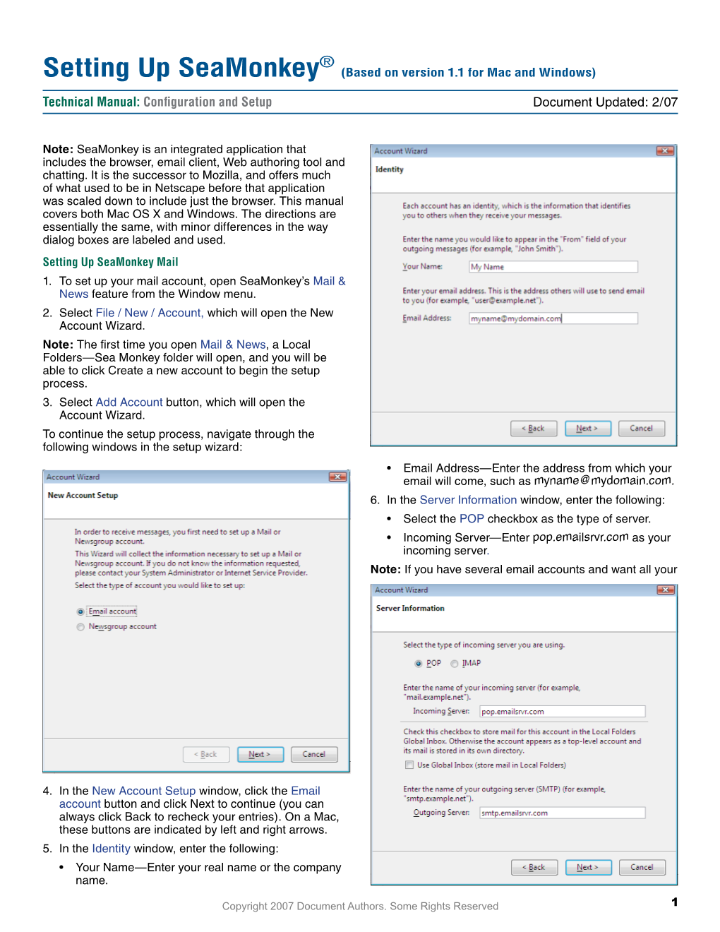 Setting up Seamonkey®