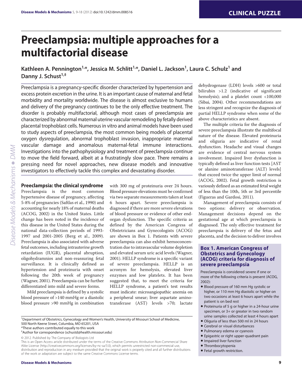 Preeclampsia: Multiple Approaches for a Multifactorial Disease